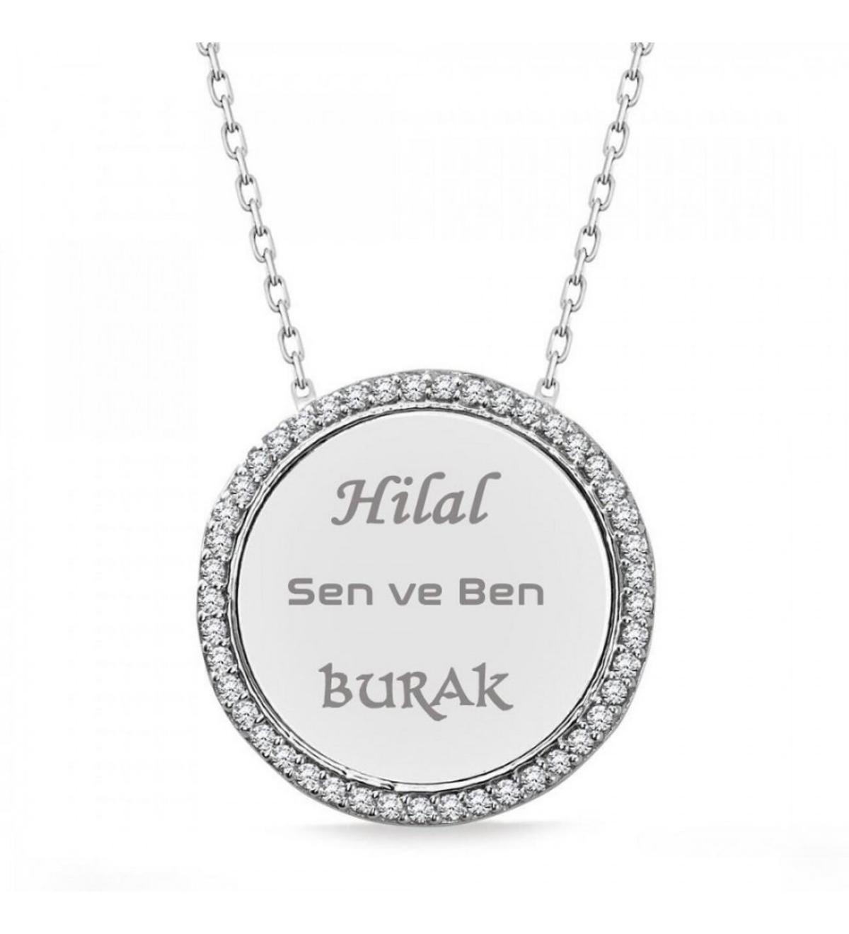Vaoov Beyaz Zirkon Taşlı 925 Ayar Kararmayan Yuvarlak Zincir Kadın Gümüş Kolye 45 cm