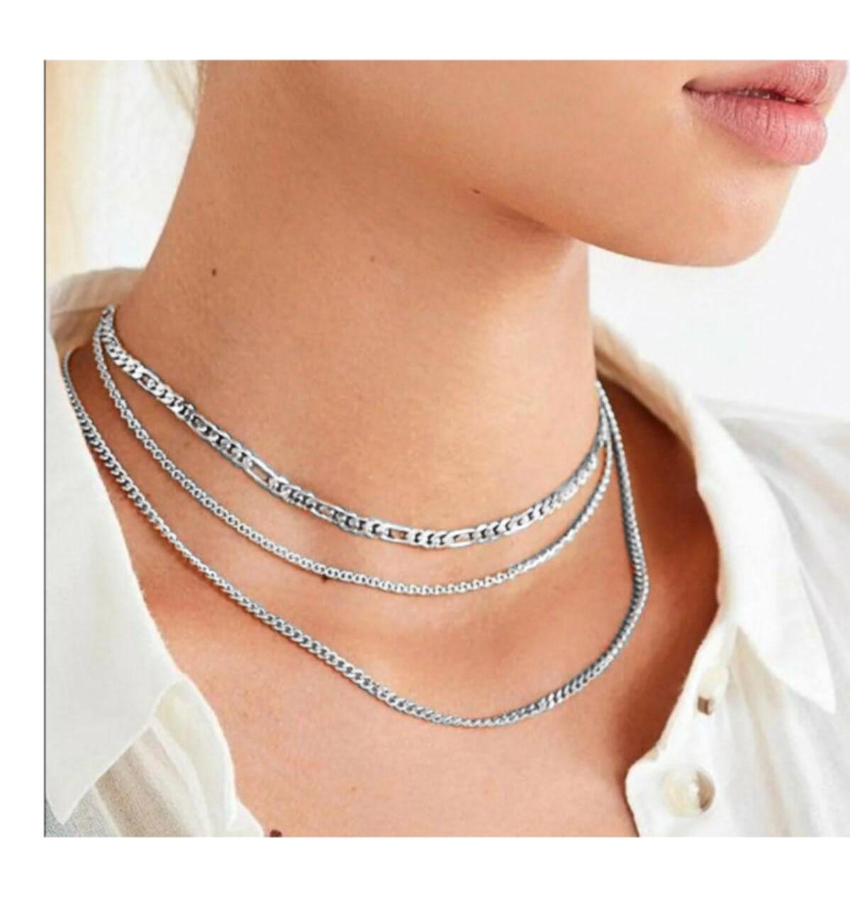 X Lady Accessories Kararmayan Zincir Kadın Gümüş Kolye 45 cm