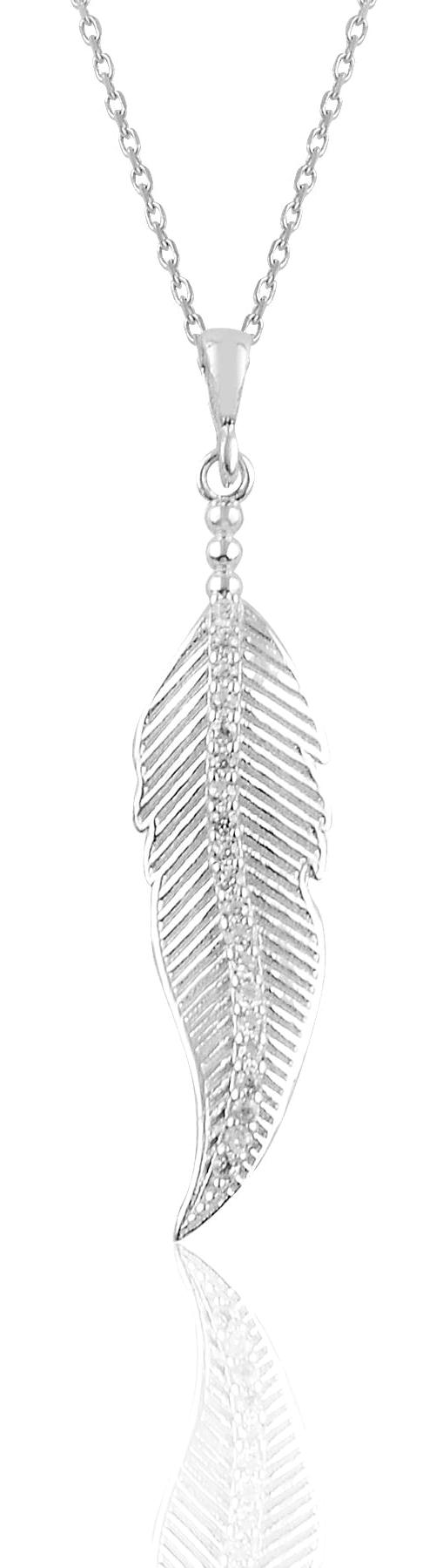 Söğütlü Silver Beyaz Zirkon Taşlı 925 Ayar Kararmayan Kanat Forse Zincir Kadın Gümüş Kolye 45 cm