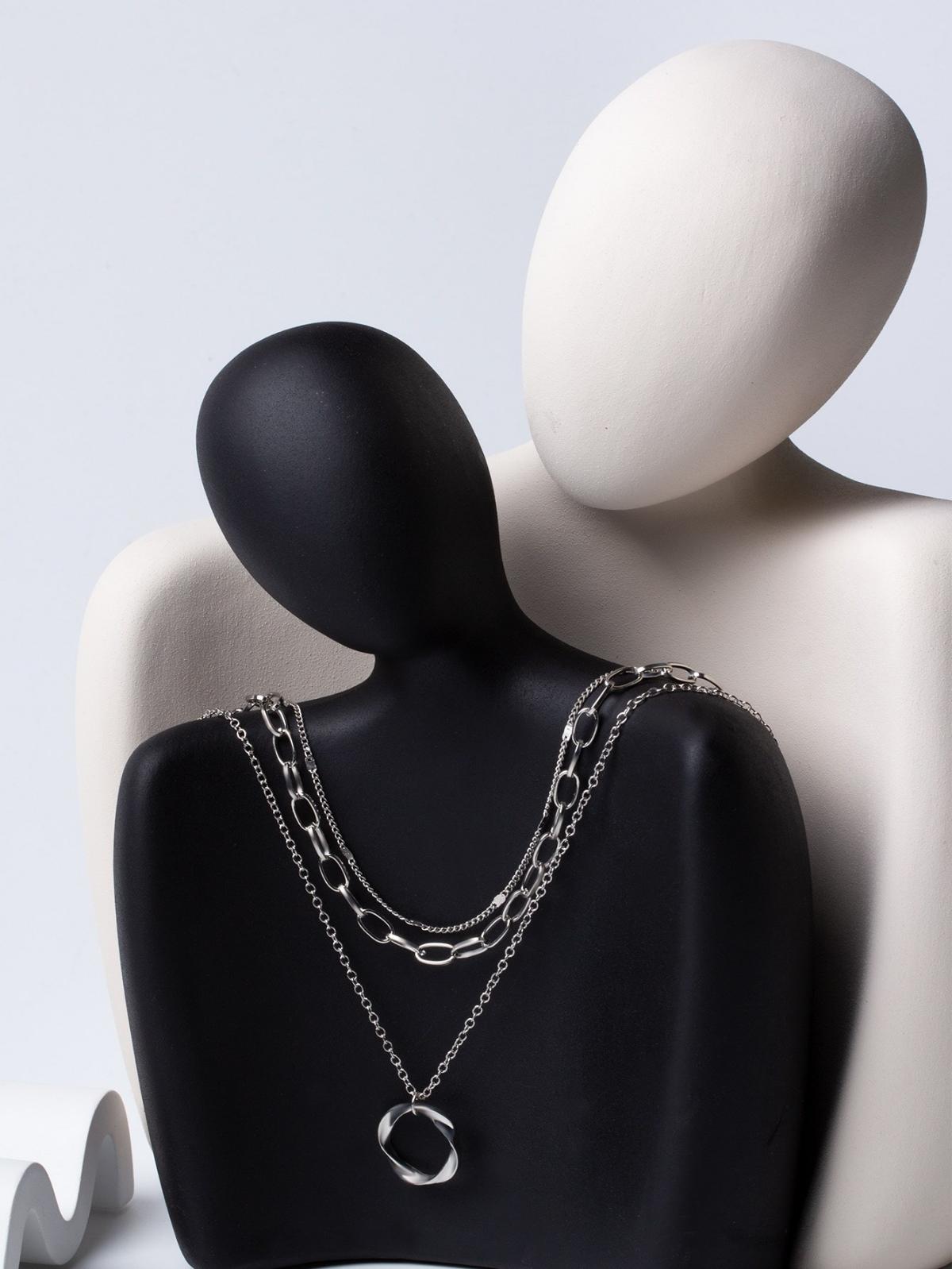 X Lady Accessories Daire 925 Ayar Kararmayan Örgü Zincir Kadın Gümüş Kolye 50 cm
