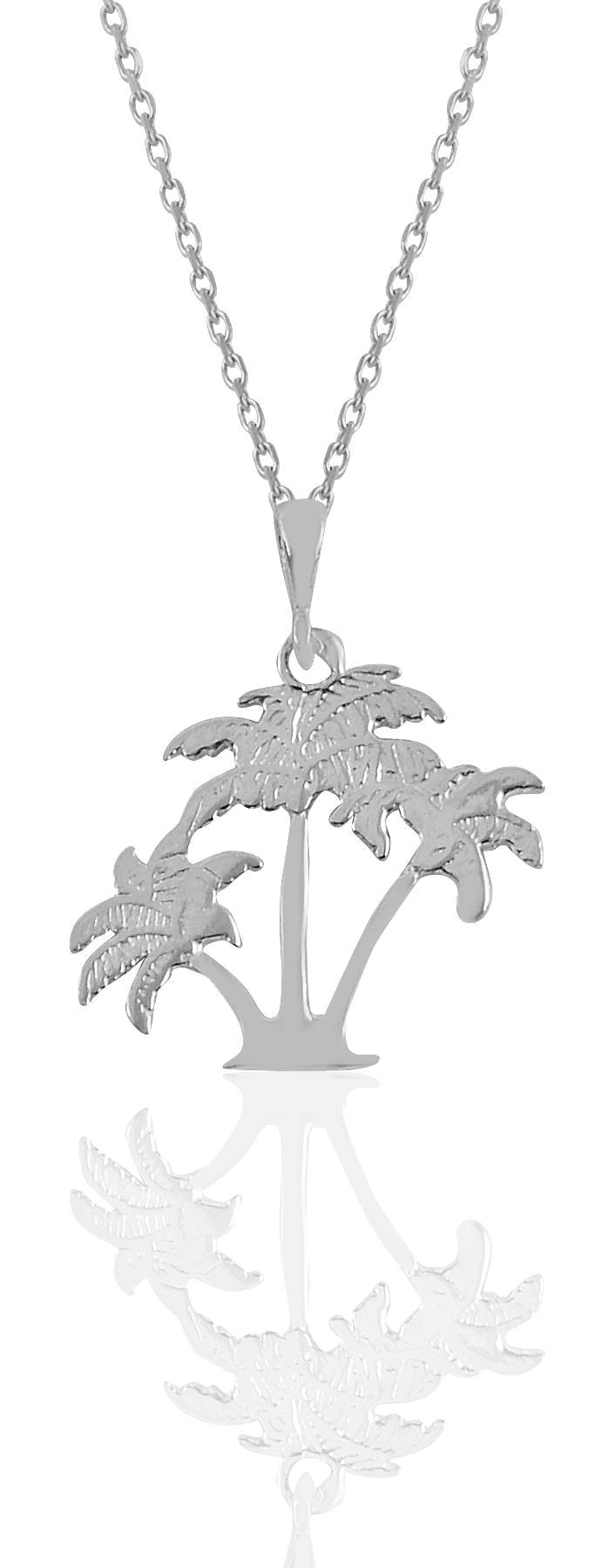 Söğütlü Silver 925 Ayar Kararmayan Palmiye Forse Zincir Kadın Gümüş Kolye 45 cm