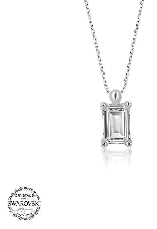 Supertrend Beyaz Swarovski Taşlı 925 Ayar Kararmayan Zincir Kadın Gümüş Kolye 50 cm
