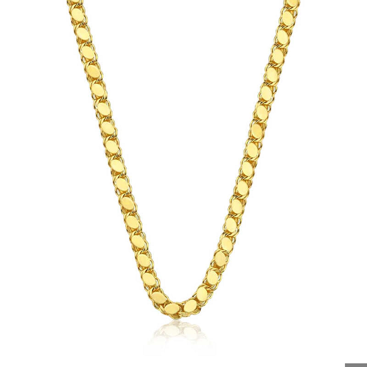 Aya Diamond Mücevherat Kartanesi Beyaz Kararmayan Arpa Zincir Zincir Kadın Gümüş Kolye 45 cm