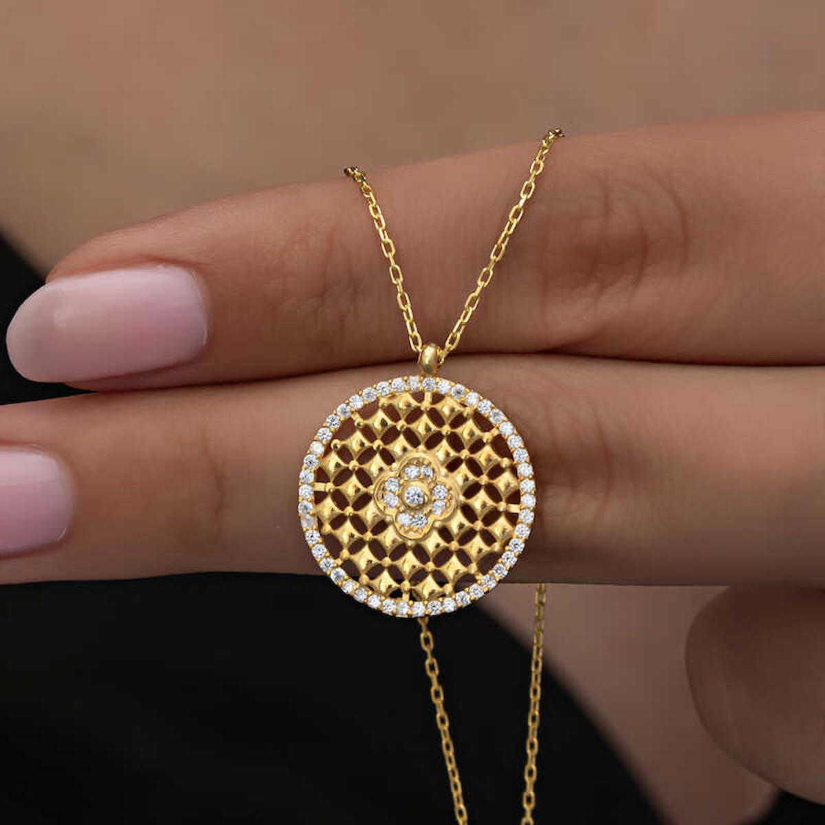 Aya Diamond Mücevherat Yuvarlak Beyaz Zirkon Taşlı Kararmayan Düz Zincir Kadın Gümüş Kolye 45 cm