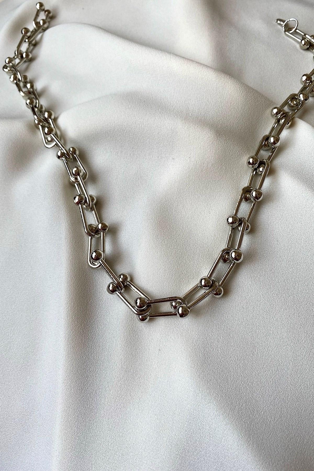 X Lady Accessories 925 Ayar Evet Kararmayan Örgü Zincir Kadın Gümüş Kolye 40 45 cm