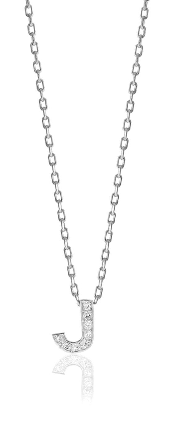 Söğütlü Silver Beyaz Zirkon Taşlı J Harfli 925 Ayar Kararmayan Forse Zincir Kadın Gümüş Kolye 40 cm