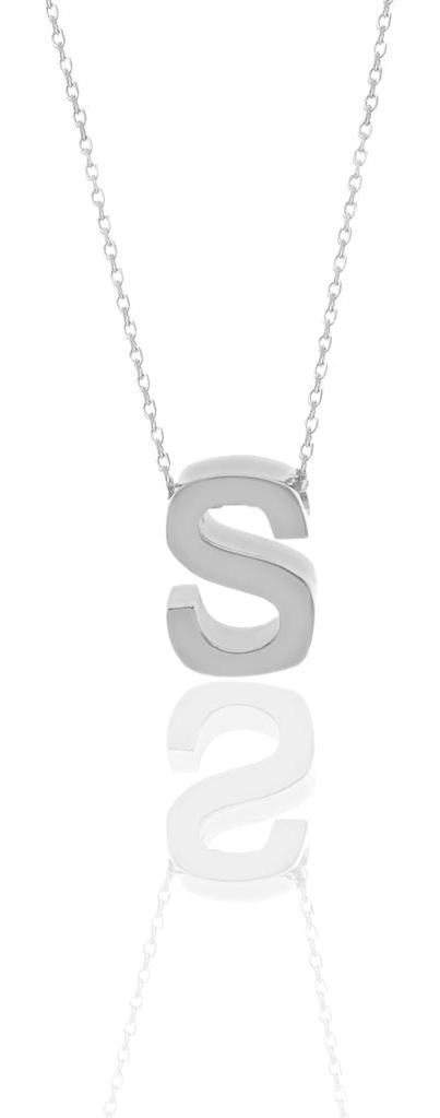 Söğütlü Silver S Harfli 925 Ayar Kararmayan Forse Zincir Kadın Gümüş Kolye 44 cm