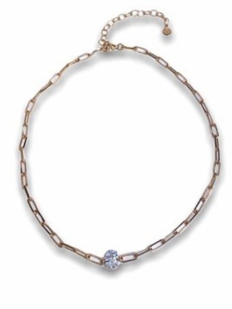 Qielle Melek Beyaz Zirkon Taşlı 925 Ayar Kararmayan Choker Forse Zincir Kadın Gümüş Kolye 43 cm