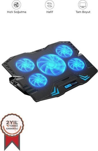 Torima CF-05 2400 rpm 5 Fanlı Alüminyum 17 inç Laptop Soğutucu