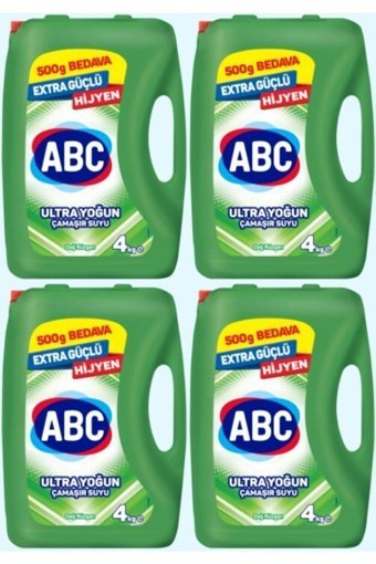 Abc Ekstra Güçlü Dağ Rüzgarı Banyo-Mutfak İçin Konsantre Sıvı Çamaşır Suyu 4x4 kg