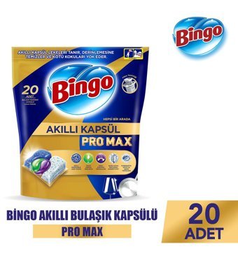 Bingo Pro Max Limon Tablet Bulaşık Makinesi Deterjanı 20 Adet