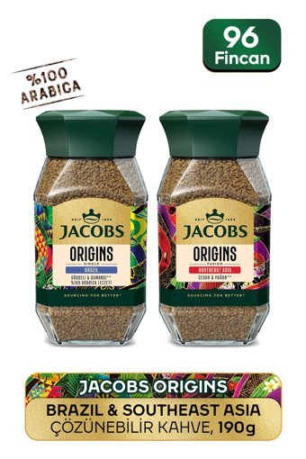 Jacobs Origins Brazil & Southeast Asia Kavanoz Granül Kahve 2x95 gr