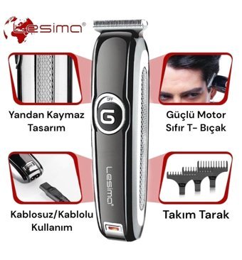 Lesima LS-1000 Cobra Saç Sakal 4 Başlıklı Çok Amaçlı Kuru Tıraş Makinesi