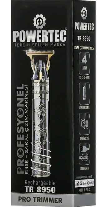 Powertec TR-8950 Saç Sakal 5 Başlıklı Çok Amaçlı Kuru Tıraş Makinesi