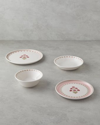 English Home Cloves 24 Parça 6 Kişilik Seramik Yemek Takımı Pembe