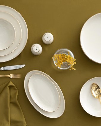 English Home Torino 54 Parça 12 Kişilik Porselen Yemek Takımı Gold
