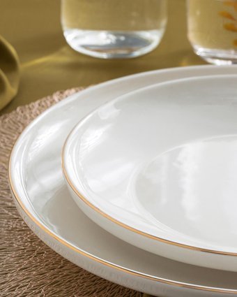 English Home Torino 54 Parça 12 Kişilik Porselen Yemek Takımı Gold