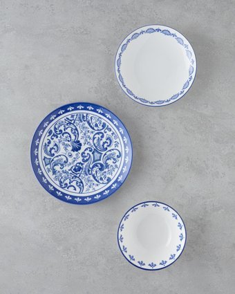 English Home Iconic 18 Parça 6 Kişilik Porselen Yemek Takımı Lacivert