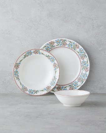 English Home Elegant 12 Parça 4 Kişilik Porselen Yemek Takımı Çok Renkli