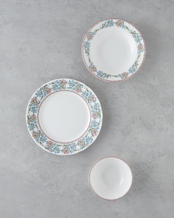 English Home Elegant 12 Parça 4 Kişilik Porselen Yemek Takımı Çok Renkli