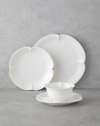 English Home Sueno 24 Parça 6 Kişilik Bone Porselen Yemek Takımı Gold