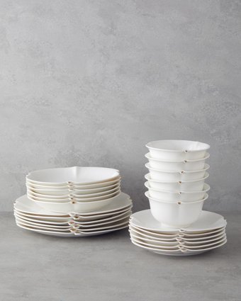 English Home Sueno 24 Parça 6 Kişilik Bone Porselen Yemek Takımı Gold
