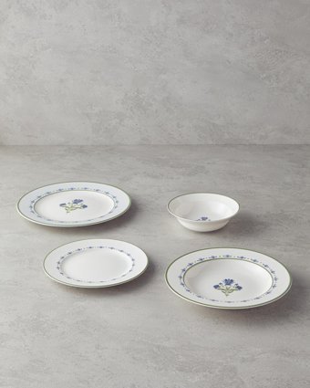 English Home Eternal 24 Parça 6 Kişilik Porselen Yemek Takımı Yeşil-Mavi