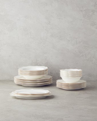 English Home Napoli 27 Parça 6 Kişilik Bone Porselen Yemek Takımı Silver