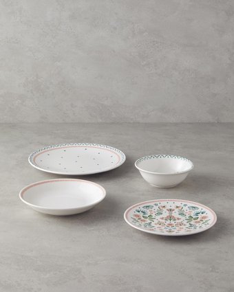 English Home Enola 16 Parça 4 Kişilik Seramik Yemek Takımı Yeşil