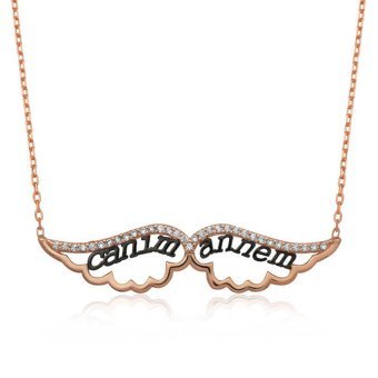 Serra Jewels Yazılı Beyaz Zirkon Taşlı 925 Ayar Kararmayan Forse Zincir Kadın Gümüş Kolye 45 cm