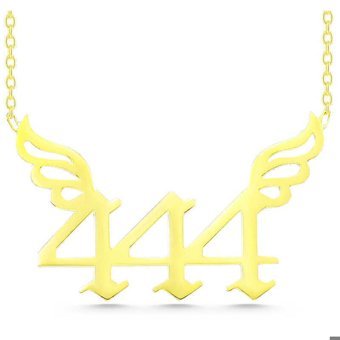 Serra Jewels 444 Sayılı Gold 925 Ayar Altın Kaplama Kararmayan Sayılı Forse Zincir Kadın Gümüş Kolye 45 cm