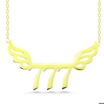 Serra Jewels 777 Sayılı Gold 925 Ayar Altın Kaplama Kararmayan Sayılı Forse Zincir Kadın Gümüş Kolye 45 cm