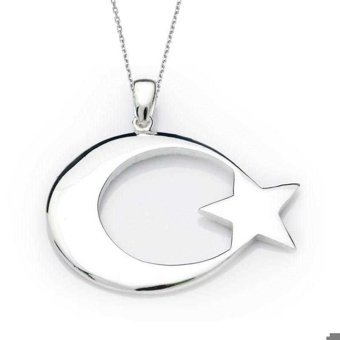 Serra Jewels Ay Yıldız Gümüş 925 Ayar Kararmayan Forse Zincir Kadın Gümüş Kolye 45 cm