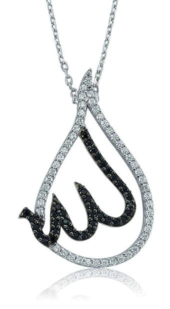 Serra Jewels Yazılı Beyaz - Siyah Zirkon Taşlı 925 Ayar Kararmayan Forse Zincir Kadın Gümüş Kolye 45 cm