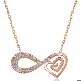 Serra Jewels Kalpli Beyaz Zirkon Taşlı 925 Ayar Kararmayan Sonsuzluk Forse Zincir Kadın Gümüş Kolye 45 cm