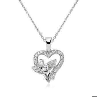 Serra Jewels Melek Beyaz Zirkon Taşlı 925 Ayar Kararmayan Kalpli Forse Zincir Kadın Gümüş Kolye 45 cm