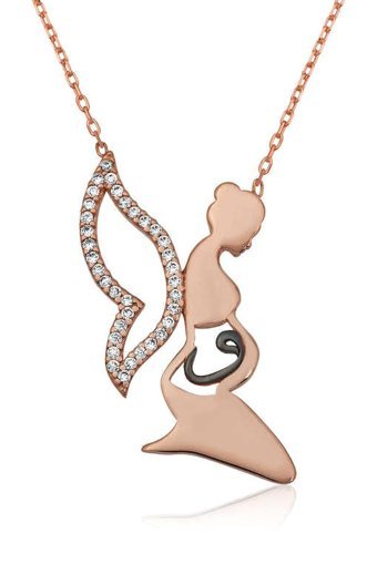 Serra Jewels Kanatlı Beyaz Zirkon Taşlı 925 Ayar Kararmayan Yuvarlak Forse Zincir Kadın Gümüş Kolye 45 cm