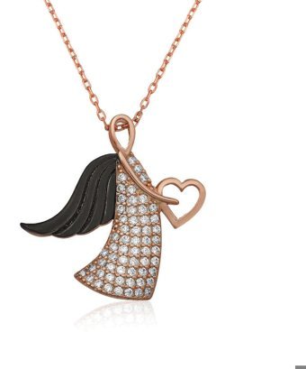 Serra Jewels Yazılı Beyaz Zirkon Taşlı 925 Ayar Kararmayan Forse Zincir Kadın Gümüş Kolye 45 cm