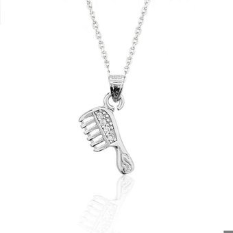 Serra Jewels Tarak Beyaz Zirkon Taşlı 925 Ayar Kararmayan Forse Zincir Kadın Gümüş Kolye 45 cm
