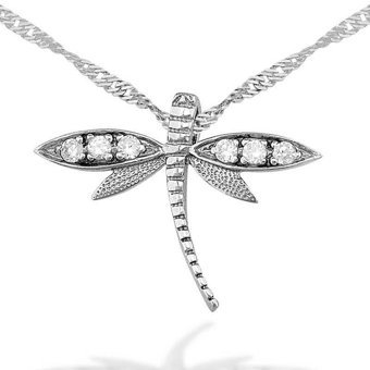 Serra Jewels Yusufçuk Beyaz Zirkon Taşlı 925 Ayar Kararmayan Burma Zincir Kadın Gümüş Kolye 45 cm