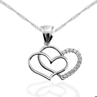 Serra Jewels Kalpli Beyaz Zirkon Taşlı 925 Ayar Kararmayan Forse Zincir Kadın Gümüş Kolye 45 cm