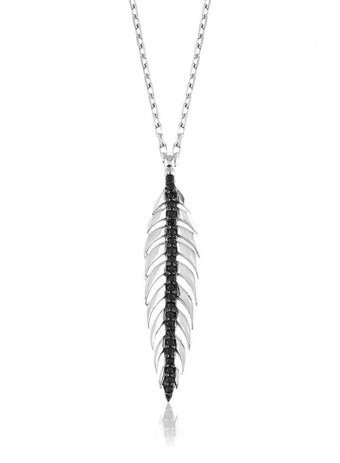 Serra Jewels Yapraklı Beyaz Zirkon Taşlı 925 Ayar Kararmayan Forse Zincir Kadın Gümüş Kolye 45 cm