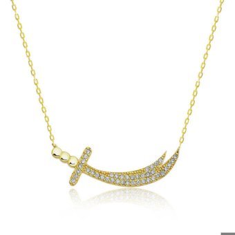 Serra Jewels Zülfikar Kılıcı Beyaz Zirkon Taşlı 925 Ayar Kararmayan Forse Zincir Kadın Gümüş Kolye 45 cm