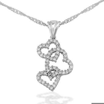 Serra Jewels Kalpli Beyaz Zirkon Taşlı 925 Ayar Kararmayan Burma Zincir Kadın Gümüş Kolye 45 cm