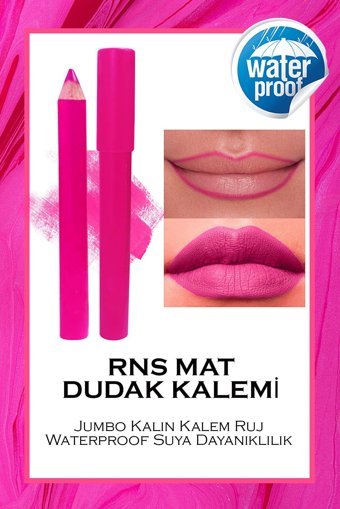 Dahaus Crayon Ultra Xl43C Suya Dayanıklı Kalın Kalıcı Mat Dudak Kalemi Fuşya