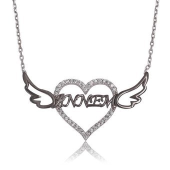 Serra Jewels Kalpli Beyaz Zirkon Taşlı 925 Ayar Kararmayan Forse Zincir Kadın Gümüş Kolye 45 cm