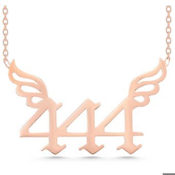 Serra Jewels 444 Sayılı Pembe 925 Ayar Kararmayan Sayılı Forse Zincir Kadın Gümüş Kolye 45 cm