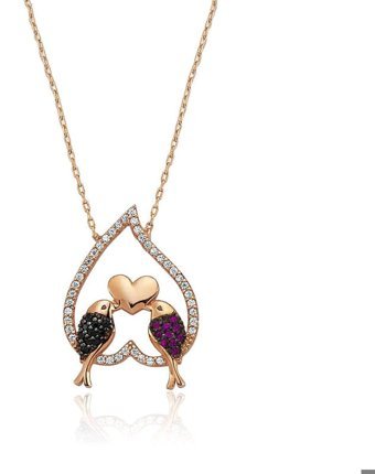 Serra Jewels Kumru Çok Renkli Zirkon Taşlı 925 Ayar Kararmayan Forse Zincir Kadın Gümüş Kolye 45 cm