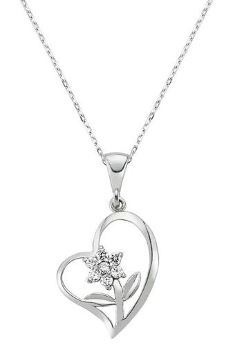 Serra Jewels Kalpli Beyaz Zirkon Taşlı 925 Ayar Kararmayan Forse Zincir Kadın Gümüş Kolye 45 cm