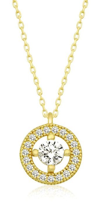 Serra Jewels Tektaş Beyaz Zirkon Taşlı 925 Ayar Kararmayan Yuvarlak Forse Zincir Kadın Gümüş Kolye 45 cm